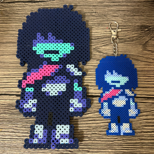 Perler bead Kris from Deltarune