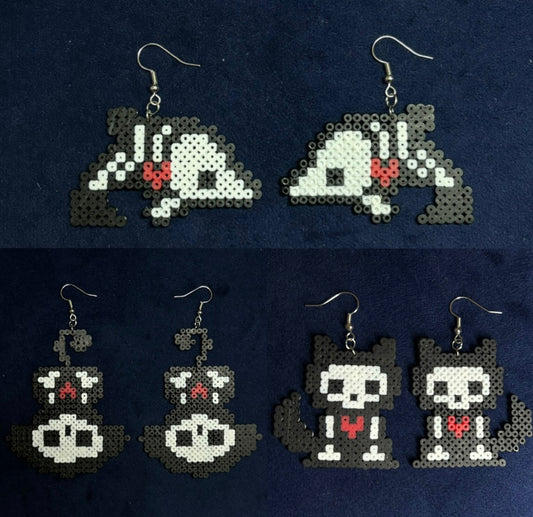 skeleton animal perler earrings
