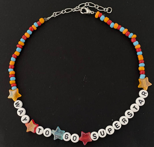 fnaf Security Breach Glamrock Freddy beaded necklace