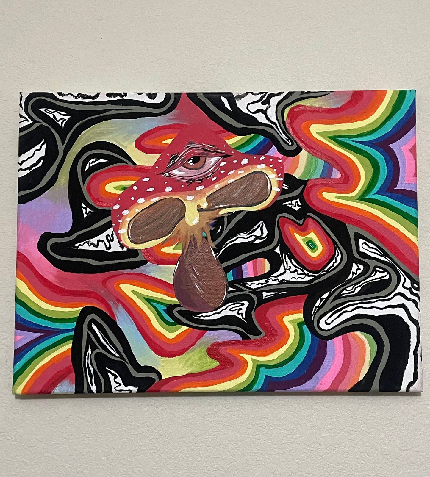 Trippy Mushroom Painting