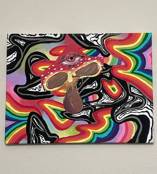 Trippy Mushroom Painting
