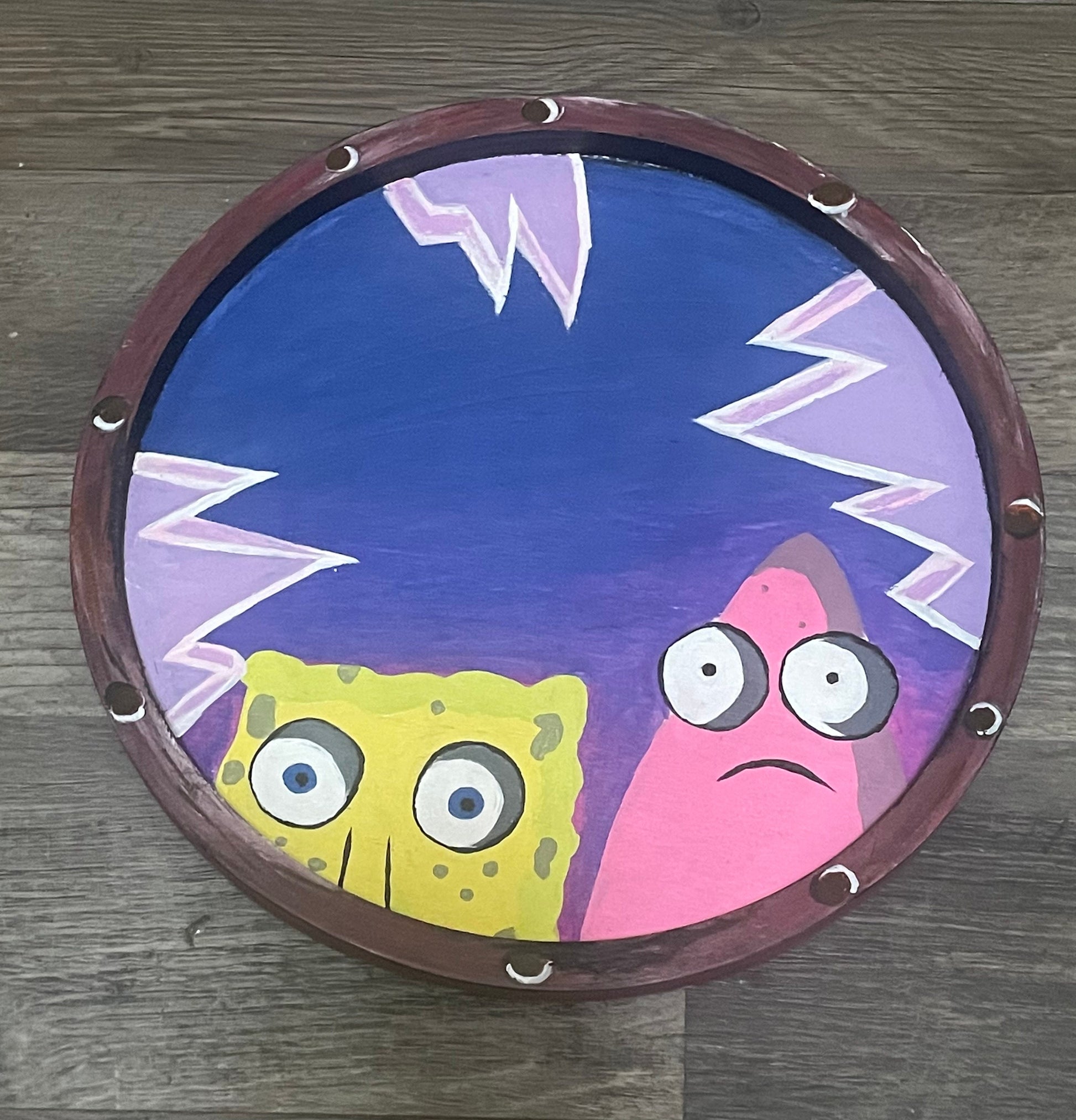 SpongeBob and Patrick wood canvas painting