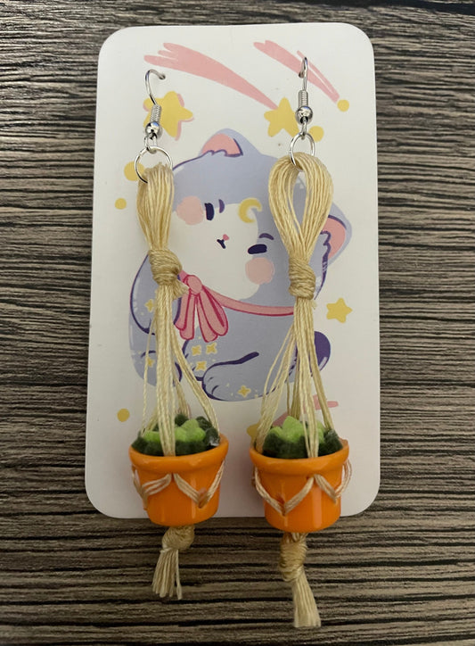 nickel free hanging succulent earrings